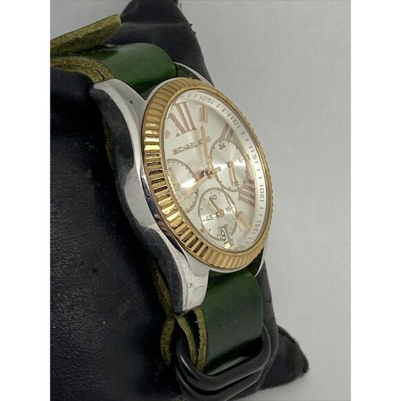 Michael Kors MK5735 Women's Green Leather Analog Dial Quartz Wrist Watch RQ227 - Picture 5 of 12